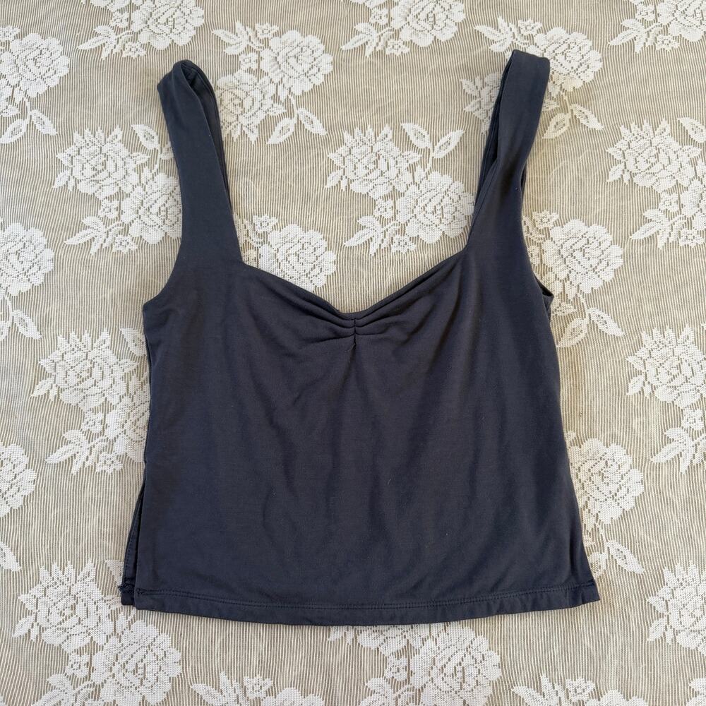 White Fox Navy Ruched Tank Top Size M